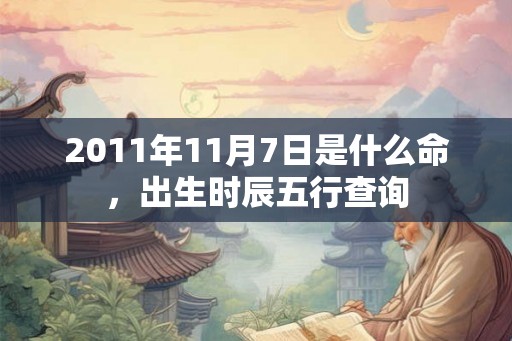 2011年11月7日是什么命，出生时辰五行查询