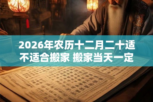 2026年农历十二月二十适不适合搬家 搬家当天一定要入住吗 2026年农历十二月二十适不适合搬家 搬家当天一定要入住吗