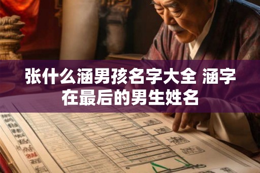 张什么涵男孩名字大全 涵字在最后的男生姓名