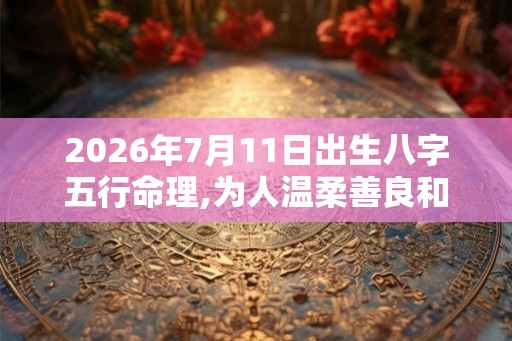 2026年7月11日出生八字五行命理,为人温柔善良和浪漫