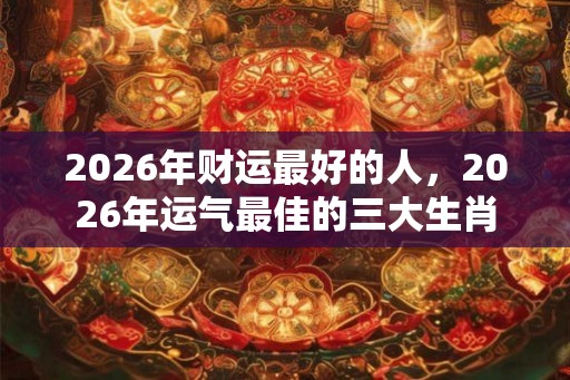 2026年财运最好的人，2026年运气最佳的三大生肖