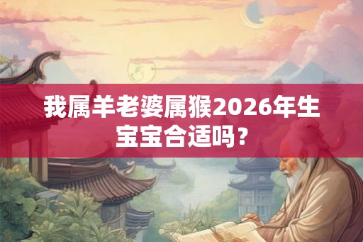 我属羊老婆属猴2026年生宝宝合适吗？