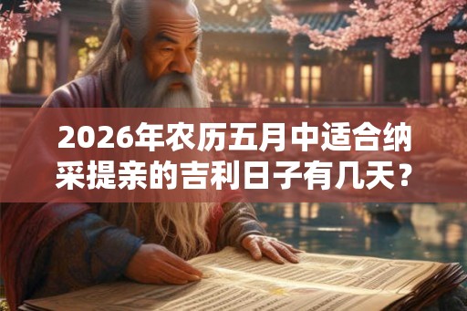 2026年农历五月中适合纳采提亲的吉利日子有几天? 2026年农历五月中适合纳采提亲的吉利日子有几天?