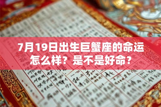7月19日出生巨蟹座的命运怎么样?是不是好命? 7月19日出生巨蟹座的命运怎么样?是不是好命?