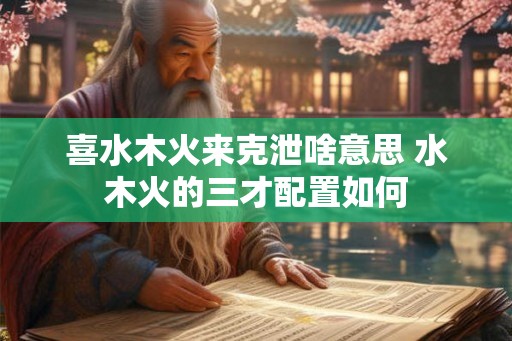 喜水木火来克泄啥意思 水木火的三才配置如何