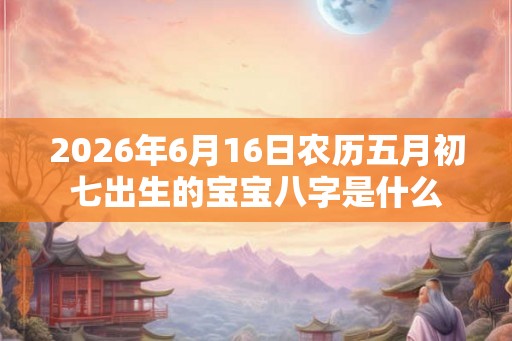 2026年6月16日农历五月初七出生的宝宝八字是什么