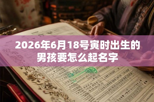 2026年6月18号寅时出生的男孩要怎么起名字