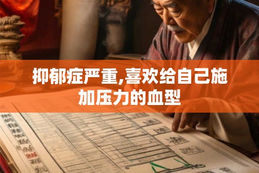 抑郁症严重,喜欢给自己施加压力的血型