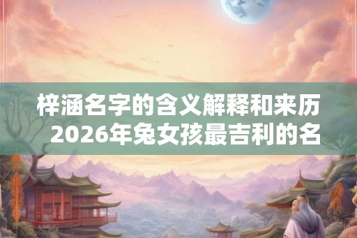 梓涵名字的含义解释和来历  2026年兔女孩最吉利的名字