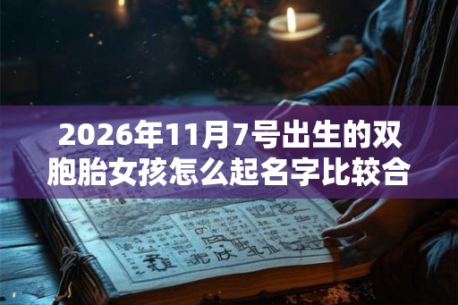 2026年11月7号出生的双胞胎女孩怎么起名字比较合适，五行属什么？