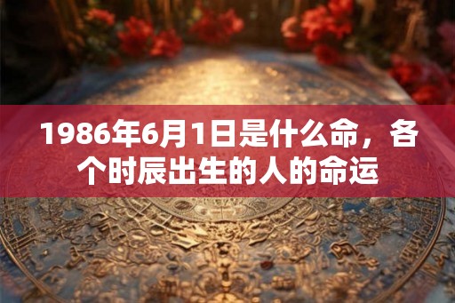 1986年6月1日是什么命，各个时辰出生的人的命运