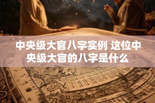 中央级大官八字实例 这位中央级大官的八字是什么