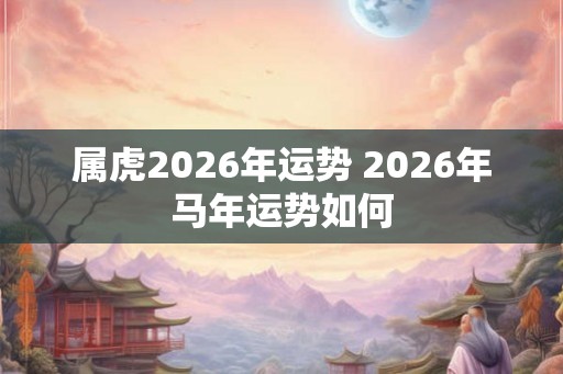 属虎2026年运势 2026年马年运势如何