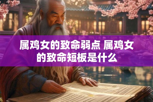 属鸡女的致命弱点 属鸡女的致命短板是什么