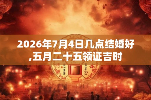 2026年7月4日几点结婚好,五月二十五领证吉时
