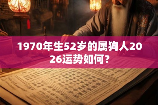 1970年生52岁的属狗人2026运势如何? 1970年生52岁的属狗人2026运势如何?