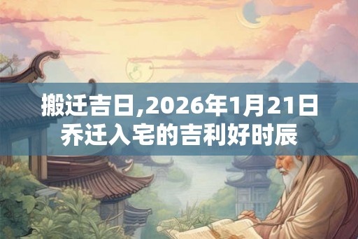 搬迁吉日,2026年1月21日乔迁入宅的吉利好时辰
