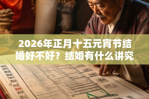 2026年正月十五元宵节结婚好不好?结婚有什么讲究和忌讳? 2026年正月十五元宵节结婚好不好?结婚有什么讲究和忌讳?