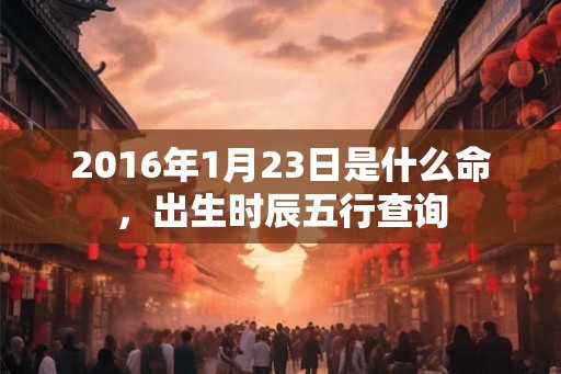 2016年1月23日是什么命，出生时辰五行查询