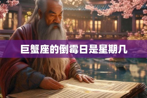 巨蟹座的倒霉日是星期几