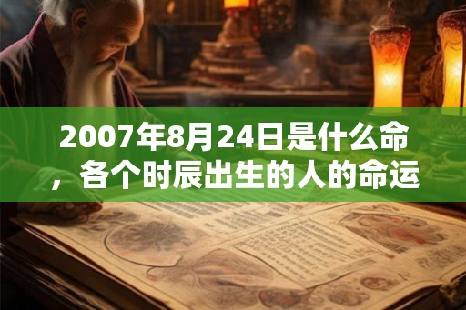 2007年8月24日是什么命，各个时辰出生的人的命运