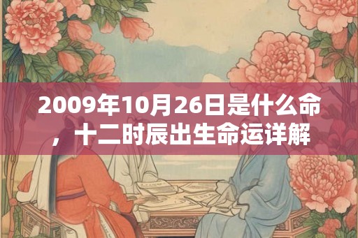 2009年10月26日是什么命，十二时辰出生命运详解