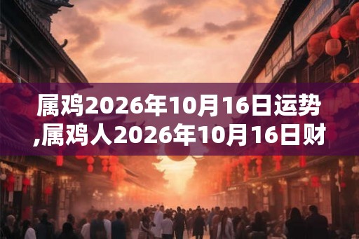 属鸡2026年10月16日运势,属鸡人2026年10月16日财运,生肖鸡2026年10月16日运势
