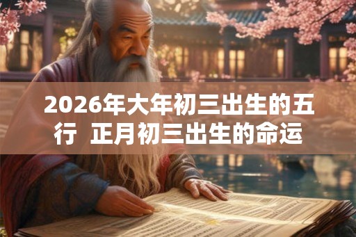 2026年大年初三出生的五行  正月初三出生的命运
