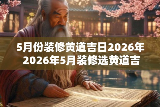 5月份装修黄道吉日2026年 2026年5月装修选黄道吉日