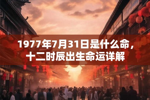 1977年7月31日是什么命,十二时辰出生命运详解 1977年7月31日是什么命,十二时辰出生命运详解