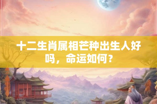 十二生肖属相芒种出生人好吗，命运如何？
