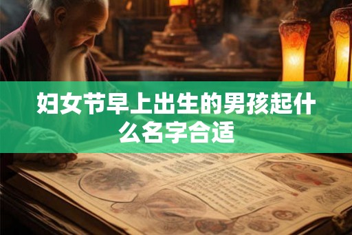 妇女节早上出生的男孩起什么名字合适