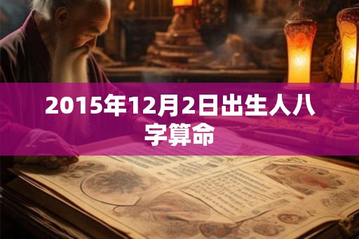 2015年12月2日出生人八字算命