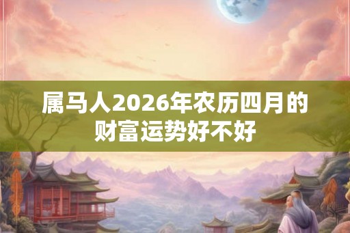 属马人2026年农历四月的财富运势好不好