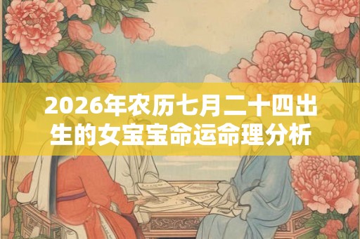 2026年农历七月二十四出生的女宝宝命运命理分析