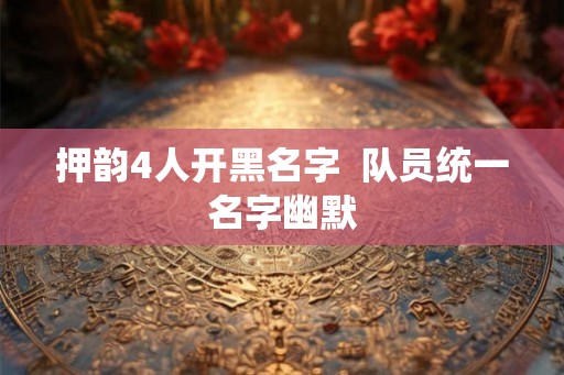 押韵4人开黑名字 队员统一名字幽默 押韵4人开黑名字 队员统一名字幽默