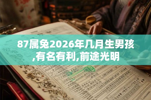 87属兔2026年几月生男孩,有名有利,前途光明