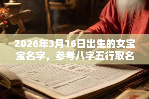 2026年3月16日出生的女宝宝名字，参考八字五行取名