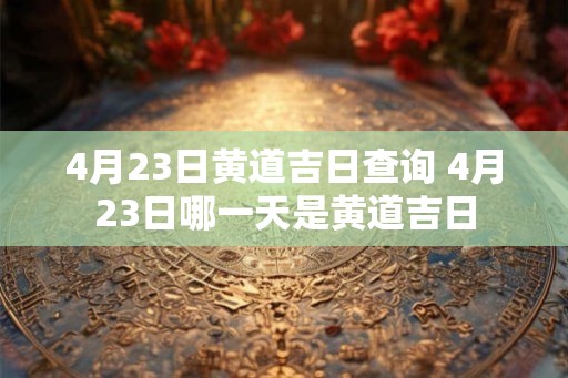 4月23日黄道吉日查询 4月23日哪一天是黄道吉日