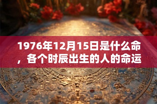 1976年12月15日是什么命，各个时辰出生的人的命运