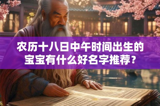 农历十八日中午时间出生的宝宝有什么好名字推荐？