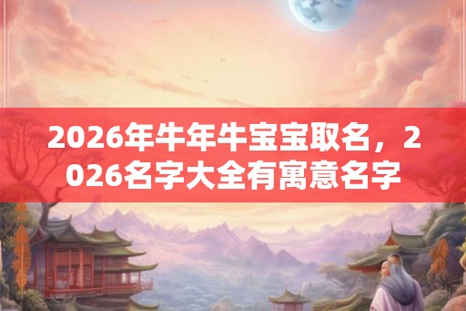 2026年牛年牛宝宝取名，2026名字大全有寓意名字