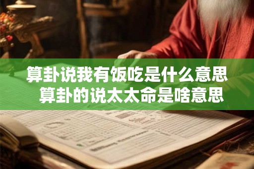 算卦说我有饭吃是什么意思  算卦的说太太命是啥意思