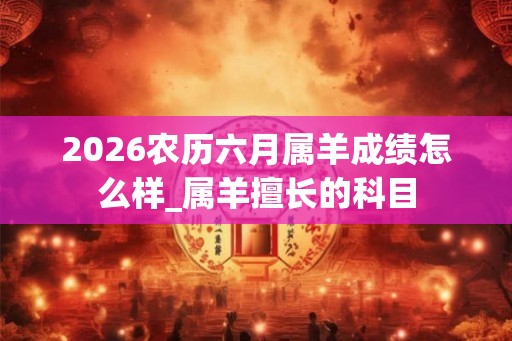 2026农历六月属羊成绩怎么样_属羊擅长的科目 2026农历六月属羊成绩怎么样_属羊擅长的科目