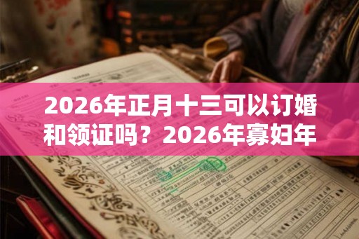 2026年正月十三可以订婚和领证吗?2026年寡妇年不可以结婚? 2026年正月十三可以订婚和领证吗?2026年寡妇年不可以结婚?