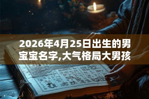 2026年4月25日出生的男宝宝名字,大气格局大男孩起名