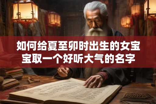 如何给夏至卯时出生的女宝宝取一个好听大气的名字
