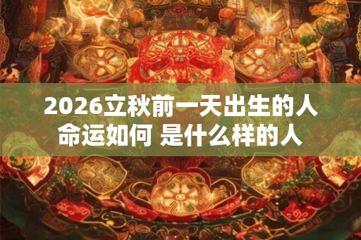 2026立秋前一天出生的人命运如何 是什么样的人