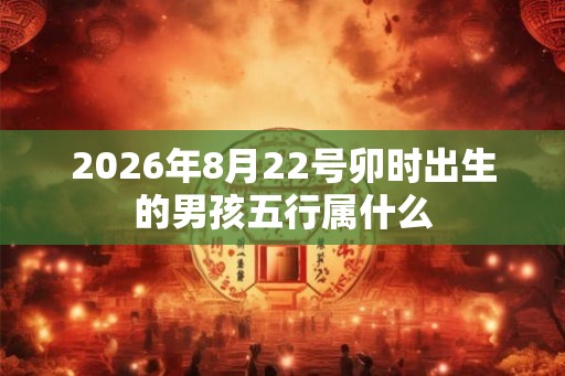 2026年8月22号卯时出生的男孩五行属什么