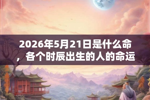 2026年5月21日是什么命，各个时辰出生的人的命运
